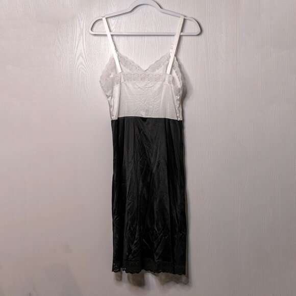 Vintage Black and White Slip Dress Lingerie Nightgown -  Size 34 - 100% Cotton - Picture 5 of 7